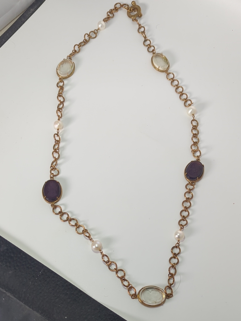 Vintage Patrizia Daliana Intaglio Necklace 36"